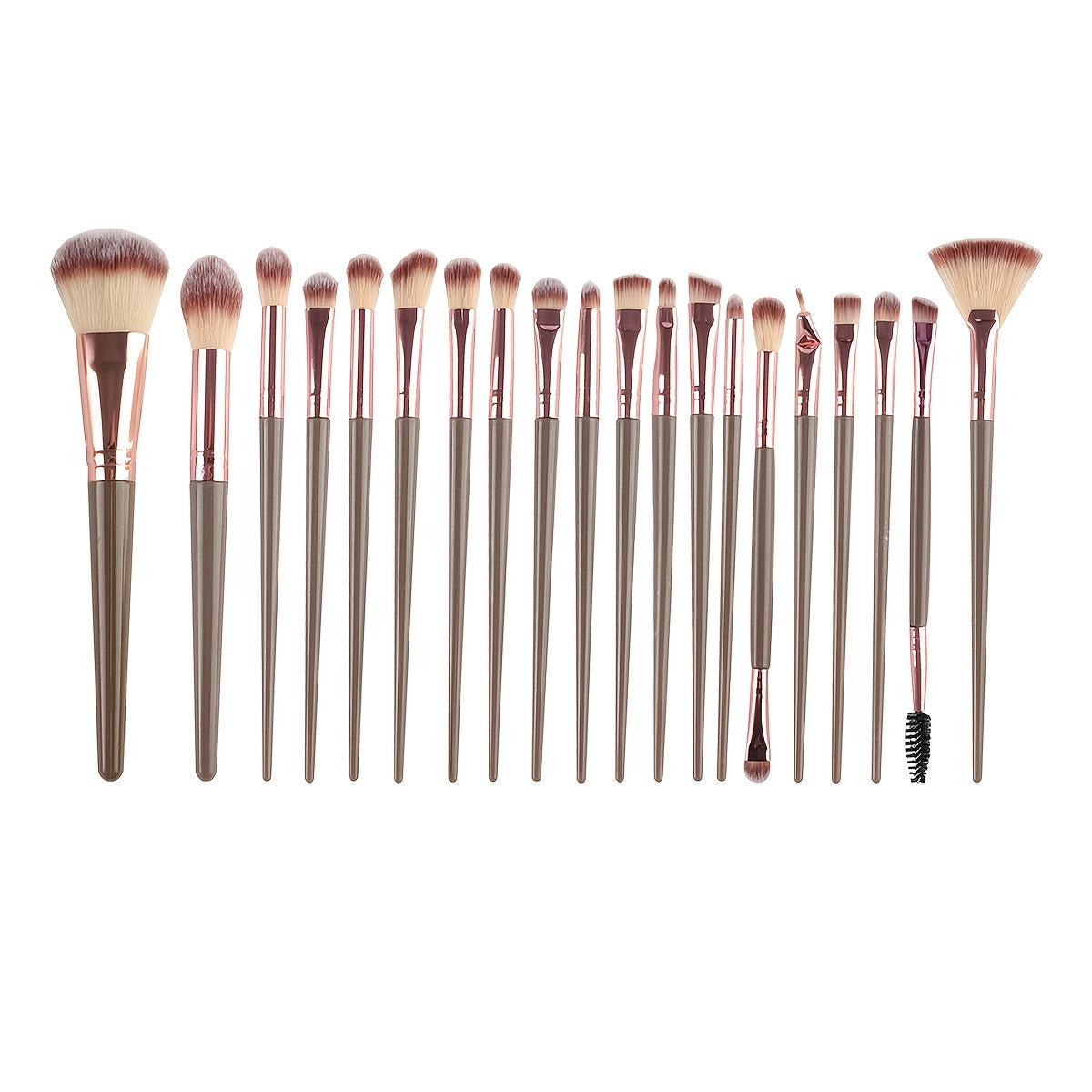 Professional Makeup Brush Set in Combination Light Beige - 20/40pcs with High-Quality Nylon Bristles, Headbands, Sponges & Velvet Applicators, ABS Plastic Handles, Fragrance-Free